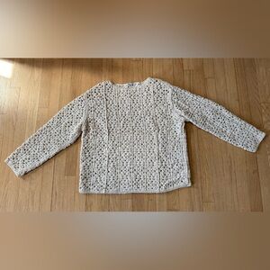 Zara Cream Crochet Open-Weave Top